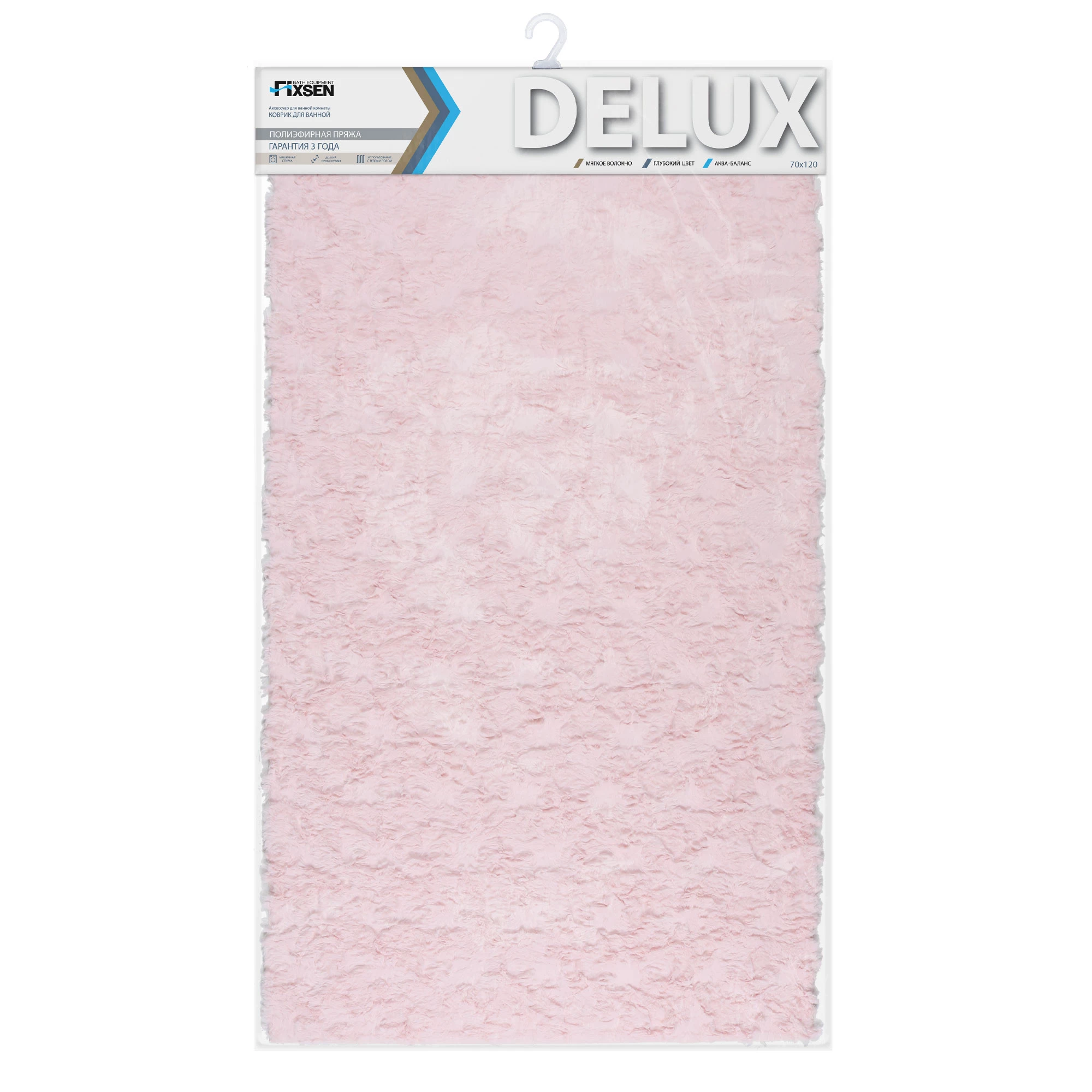 Коврик для ванной 1-ый Fixsen DELUX, розовый ( FX-9040W ) - фото 3