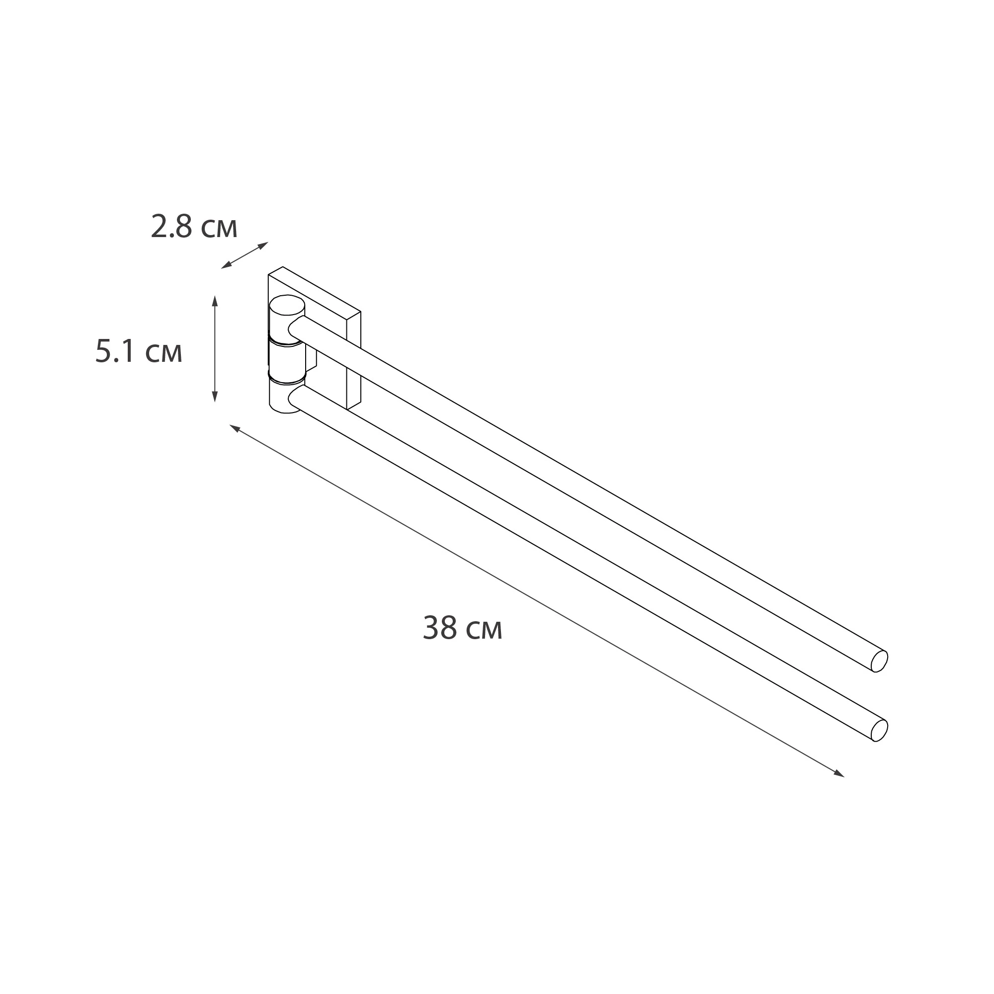 Полотенцедержатель рога 2-ой Fixsen Lux Satin, сатин (FX-16002A) - фото 2