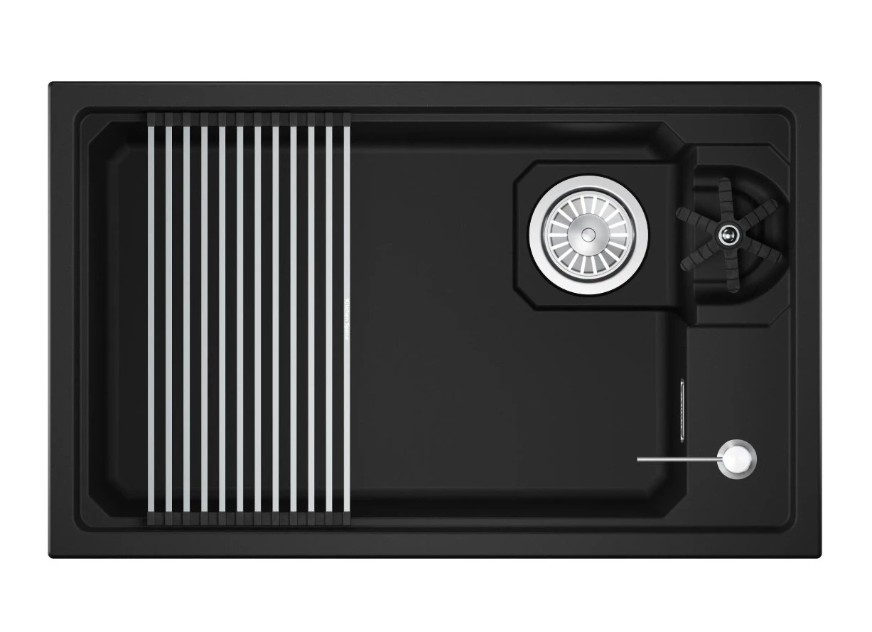 Кухонная мойка GRANULA KITCHEN SPACE RINZER кварц (7309RU, ЧЕРНЫЙ) - фото 1
