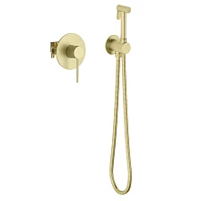Смеситель встроенный с гигиеническим душем Timo Saona (2389/17SM) золото матовое