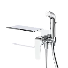 Смеситель с гигиеническим душем и полкой DQ Дюссельдорф (Düsseldorf) хром (DA1724541)