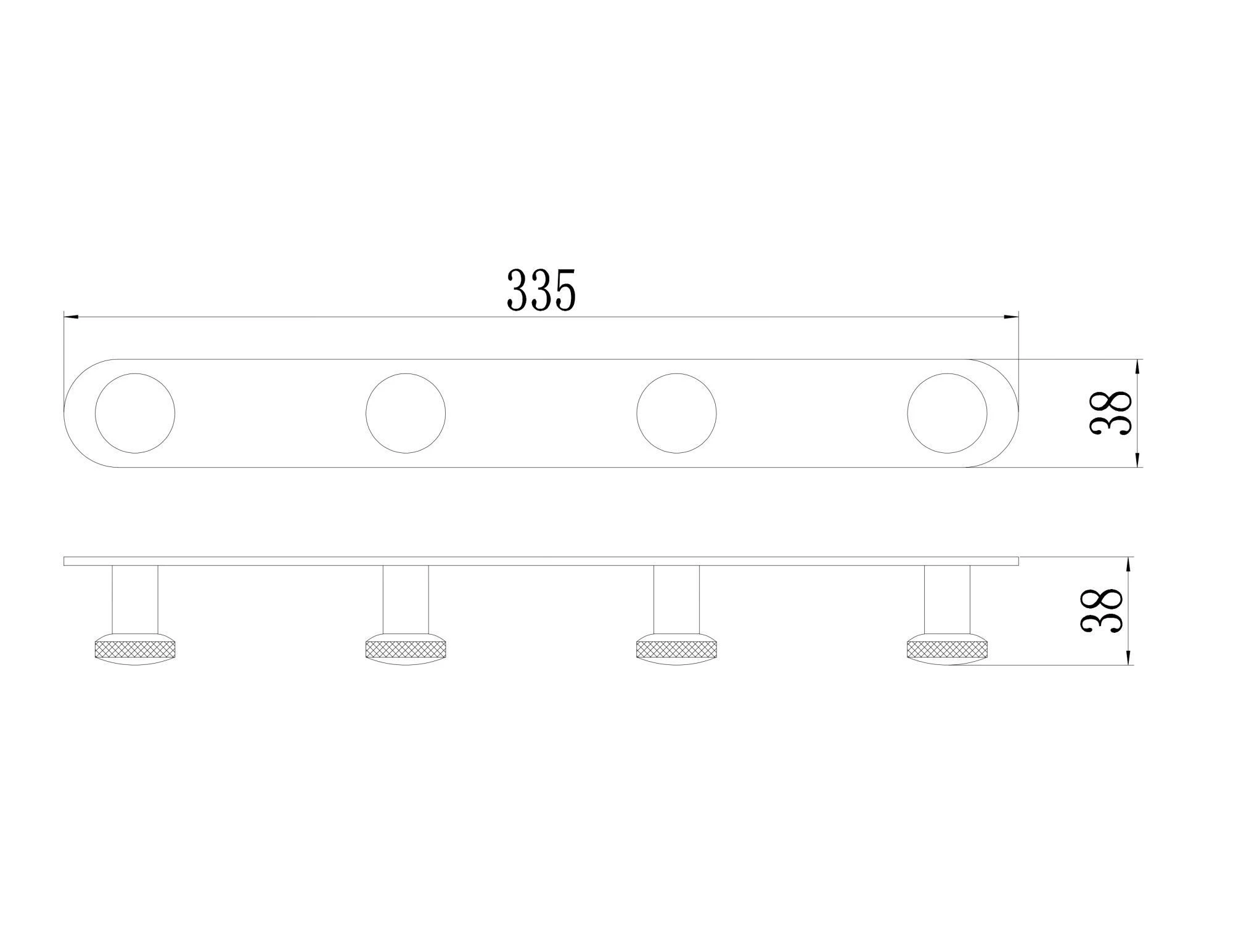 Планка с крючками (4 крючка) Savol (S-002174Q) - фото 2