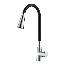 Смеситель Rossinka для кухни с гибким поворотным изливом (Z35-39-Black)