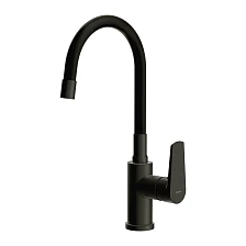 Смеситель для кухни Cersanit MODUO однорычажный с гибким изливом черный (68230)