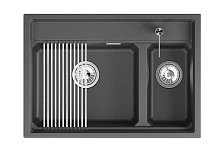 Кухонная мойка GRANULA кварц (7302i, ШВАРЦ)