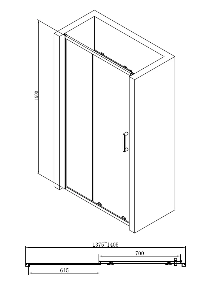 Душевая дверь ABBER Schwarzer Diamant (AG30140B) Душевая дверь ABBER Schwarzer Diamant (AG30140B)