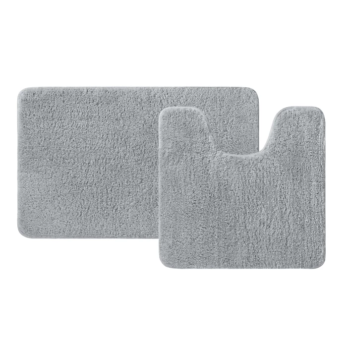 Набор ковриков для ванной комнаты, 50х80 + 50х50, микрофибра, серый, IDDIS (BSET02Mi13) - фото 1