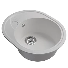 Мойка MIXLINE ML-GM17 овальная с крылом  ультра-белая  (341) 580*470*180мм NEW (551943)