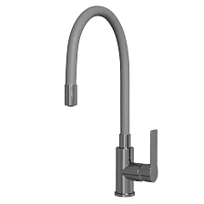 Смеситель для кухни 35к MIXLINE ML35-093 "Kitchen Line" гибкий излив, б/отв, боковая, серый (553226)