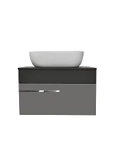 Тумба Runo Вудлайн 65 подвесная темно-серая/серая под накладной умывальник (00-00004898)
