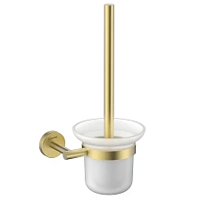 Ёршик для унитаза Lemark BELUGA подвесной, сталь, стекло, брашированное светлое золото (LMA-8021S-BRLG)