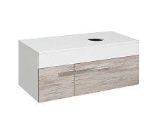 Тумба Runo Вудлайн 100 подвесная под накладной умывальник Moduo Square 50/Moduo Leaf 55 (00-00001011)