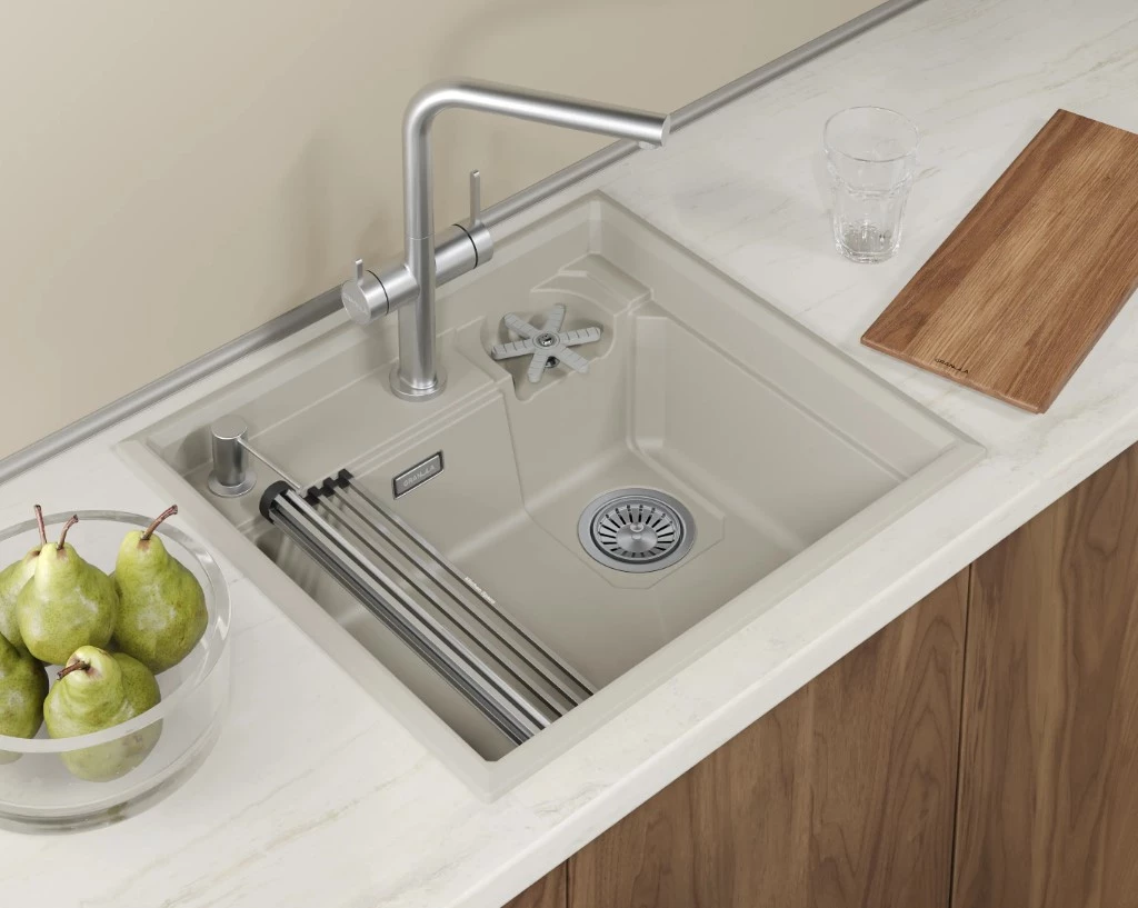 Кухонная мойка GRANULA KITCHEN SPACE RINZER кварц (5807R, КРЕМАН) - фото 2