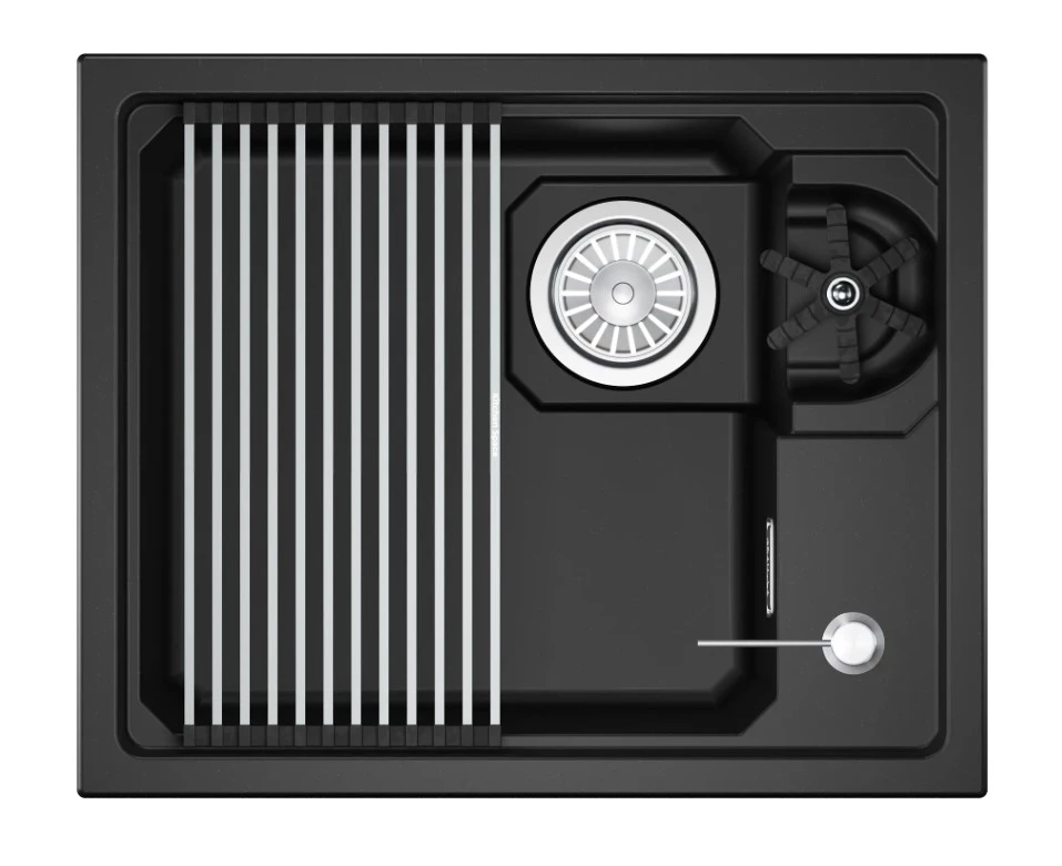 Кухонная мойка GRANULA KITCHEN SPACE RINZER кварц (5505RU, ШВАРЦ) - фото 1