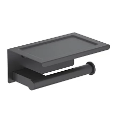 Бумагодержатель с полкой для телефона Timo Luiro черный (18543/03)