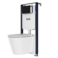 Комплект 3в1: подвесной унитаз, инсталляция и черная клавиша смыва IDDIS Calipso Q (CAQPO1MBi73)