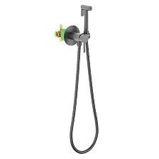 Смеситель встроенный с гигиеническим душем Timo Saona черное золото (2338/18SM)