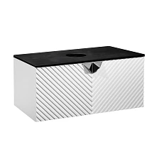 Тумба RUNO Андорра 85 белый матовый/чёрный подвесная под накладной умывальник (00-00002018)