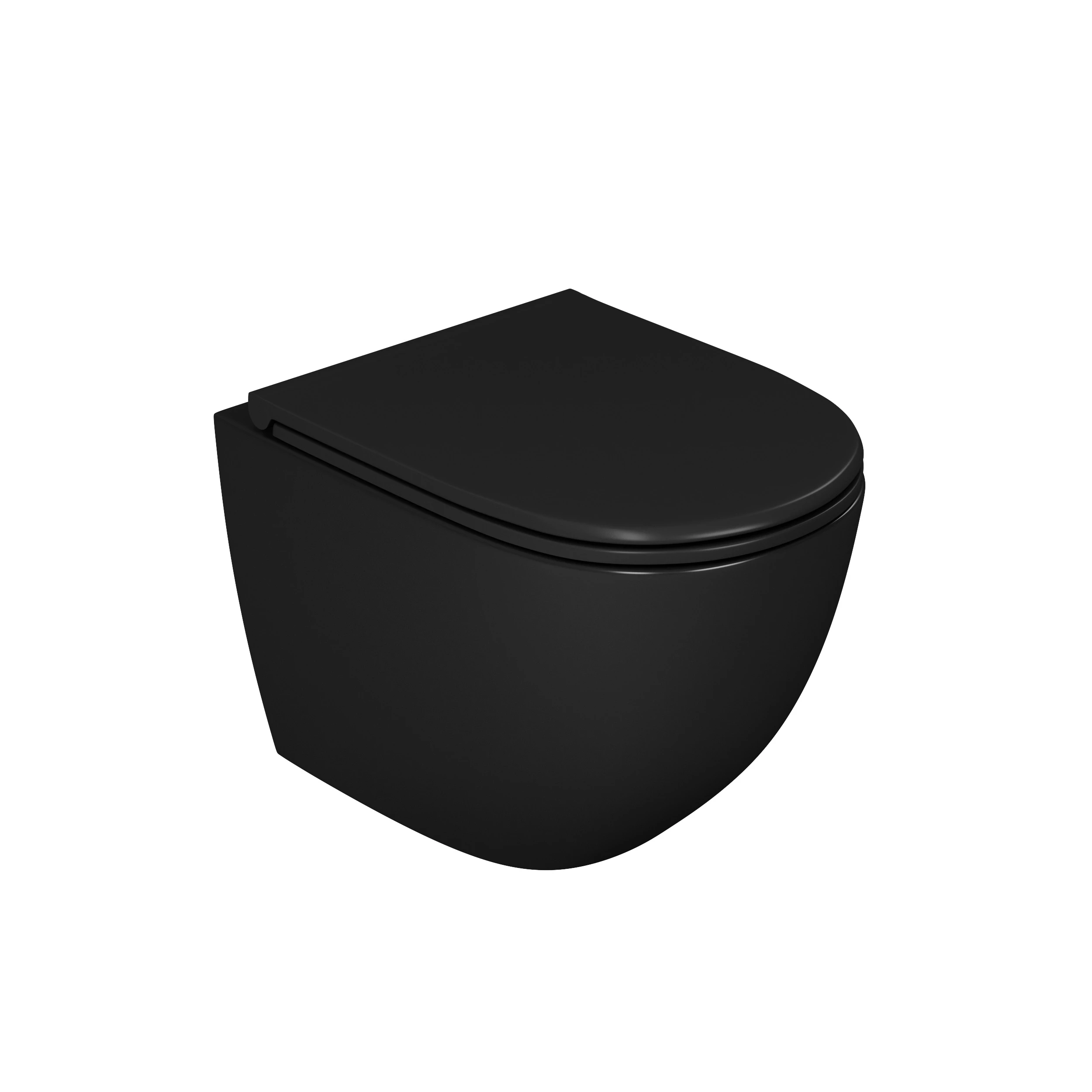 Унитаз подвесной безободковый D&K Matrix DT1396025, 490*370*360мм, сиденье микролифт, черный - фото 1
