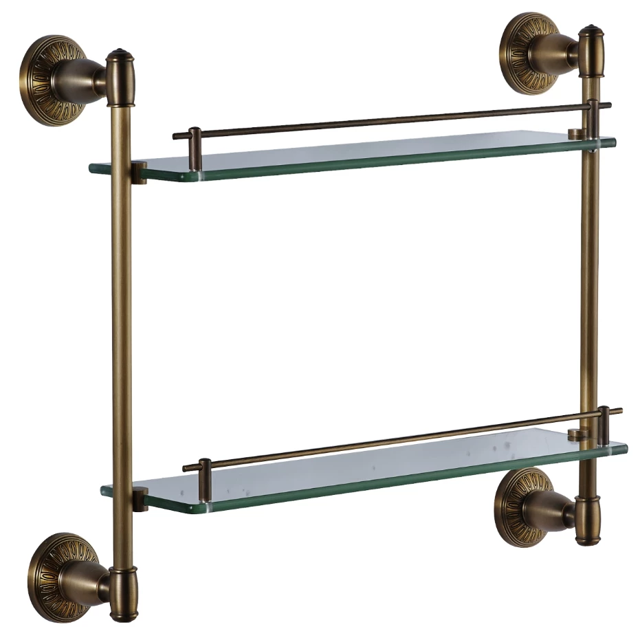 Полка прямая Savol, двойная стеклянная 40 см  (S-006622C) - фото 1