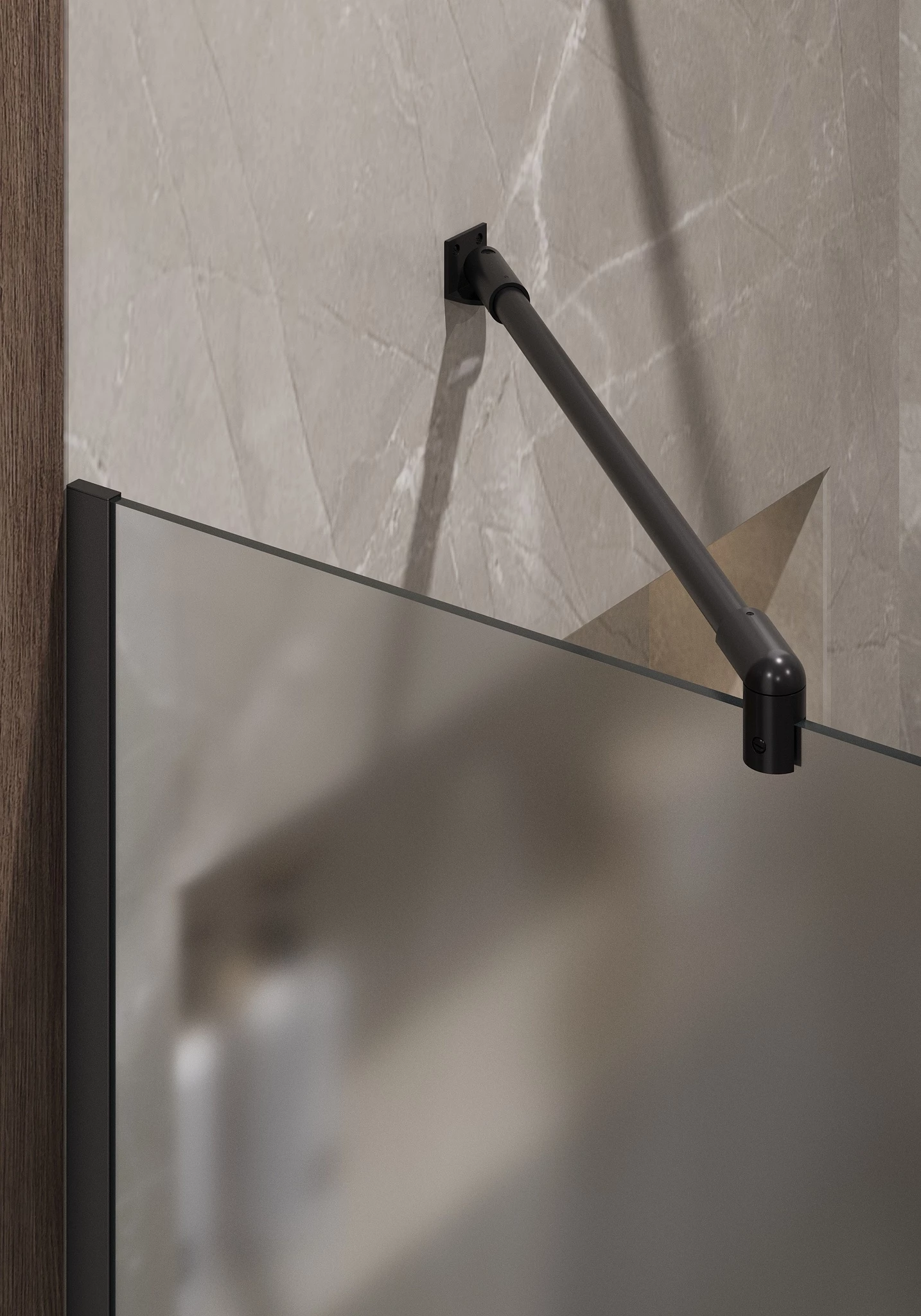 Душевая перегородка Timo TP-1190/03F-8 в узком профиле 1950*1190, стекло матовое 8 мм (T11) - фото 4