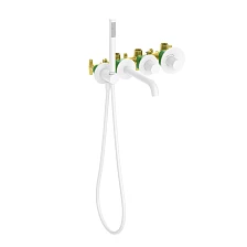 Смеситель встроенный для ванны с душем с термостатом Timo Saona белый матовый (2324/16YSM)