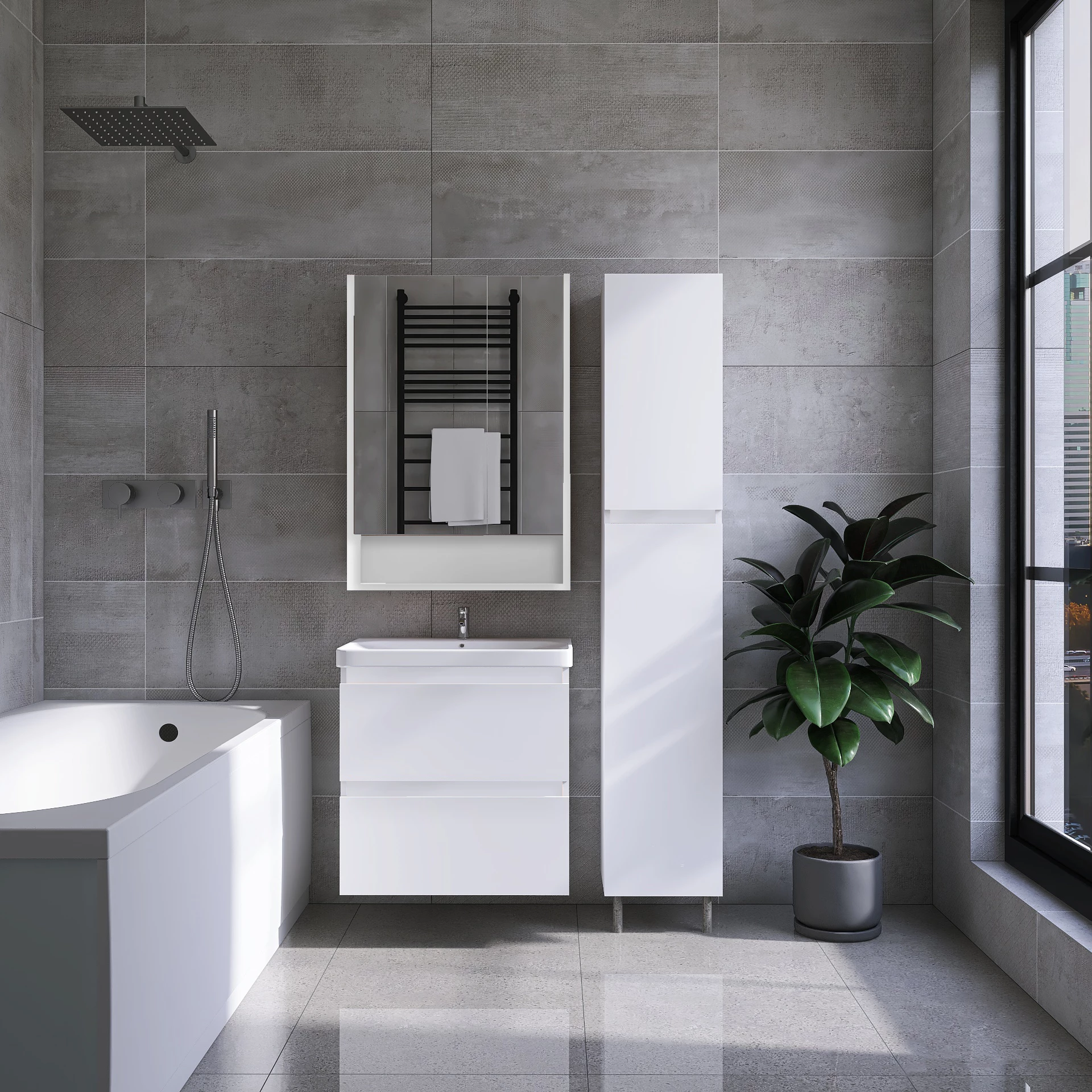 Тумба VIANT "Мальта" COMO 80 2 ящика подвесная белая 425х760х560 (VMAL80COBEL-T2YP) - фото 2