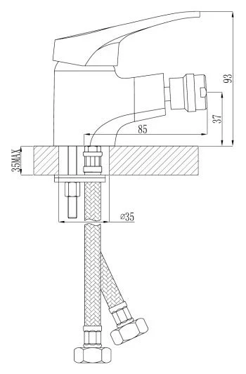 Смеситель для биде Rossinka B (B35-51) Смеситель для биде Rossinka B (B35-51) - фото 2