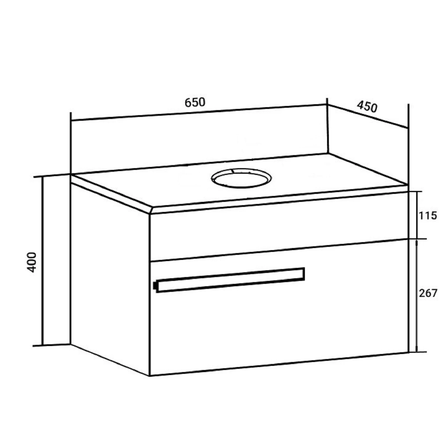 Тумба Runo Вудлайн 65 подвесная темно-серая/серая под накладной умывальник (00-00004898) - фото 2