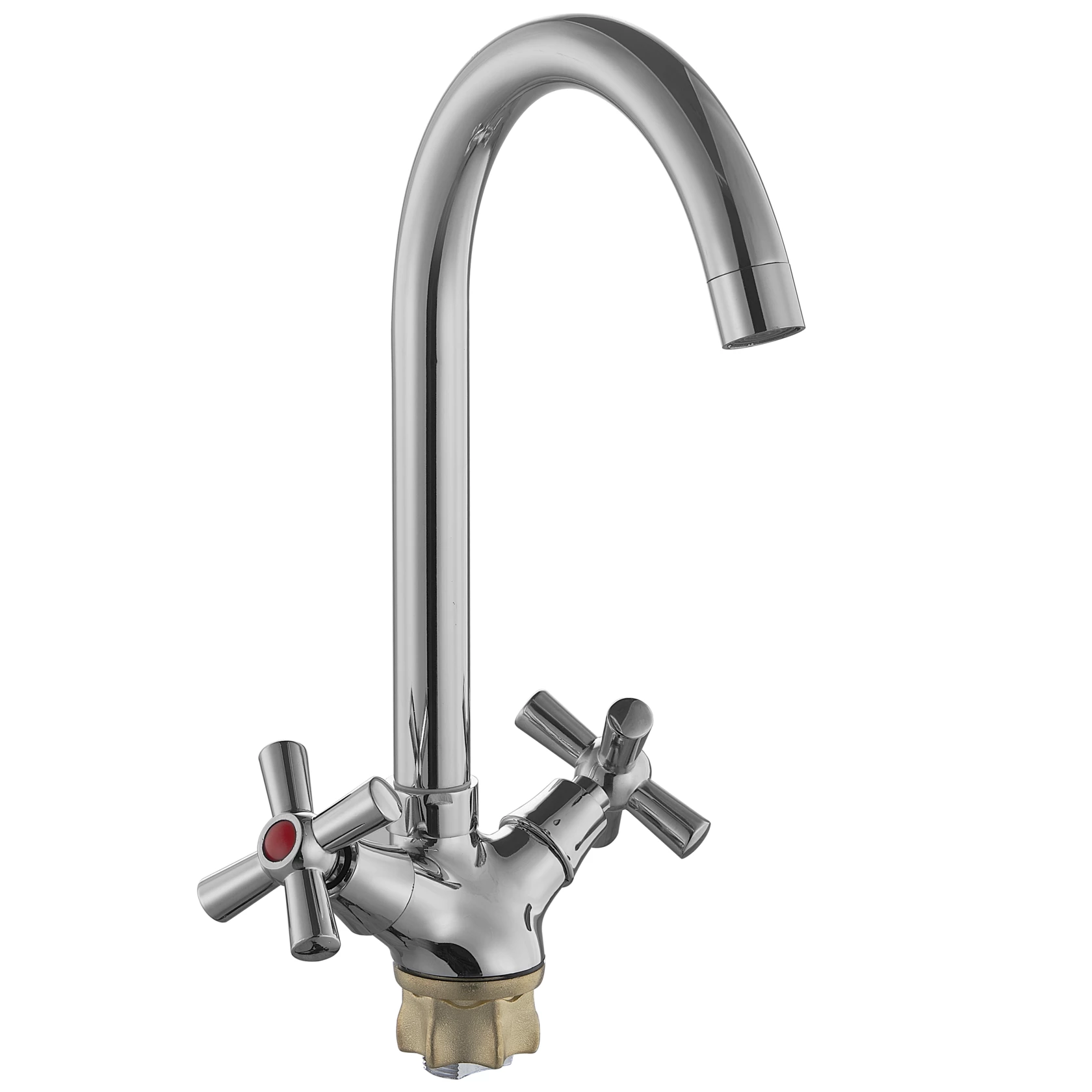 Смеситель для кухни Plstart двуручковый, хром (PD40313) - фото 1