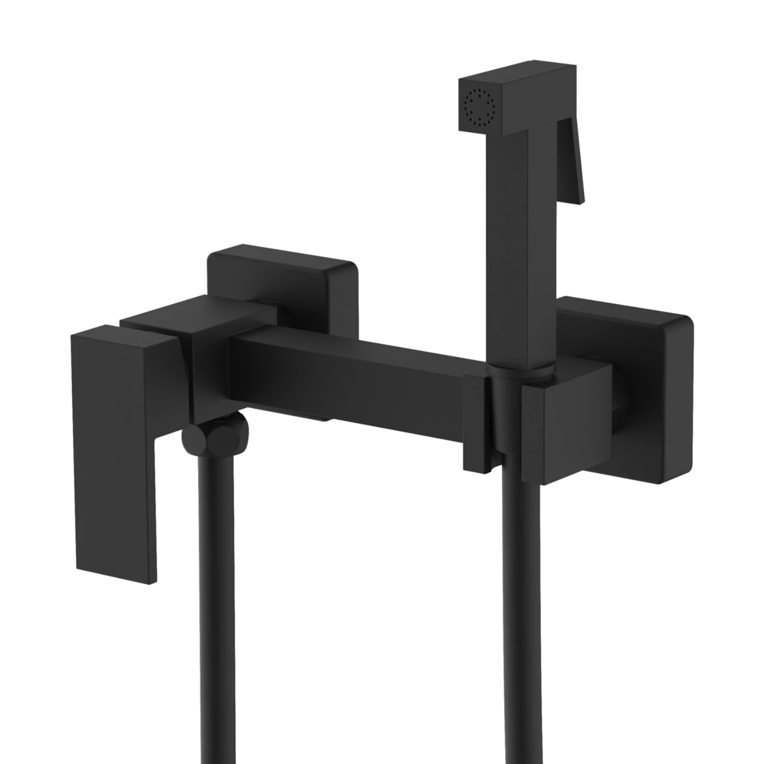 Смеситель Splenka с гигиеническим душем настенный черный (S98.51.06) - фото 1