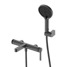Смеситель для ванны с душем DQ Bonn короткий излив графит (DA1703206)