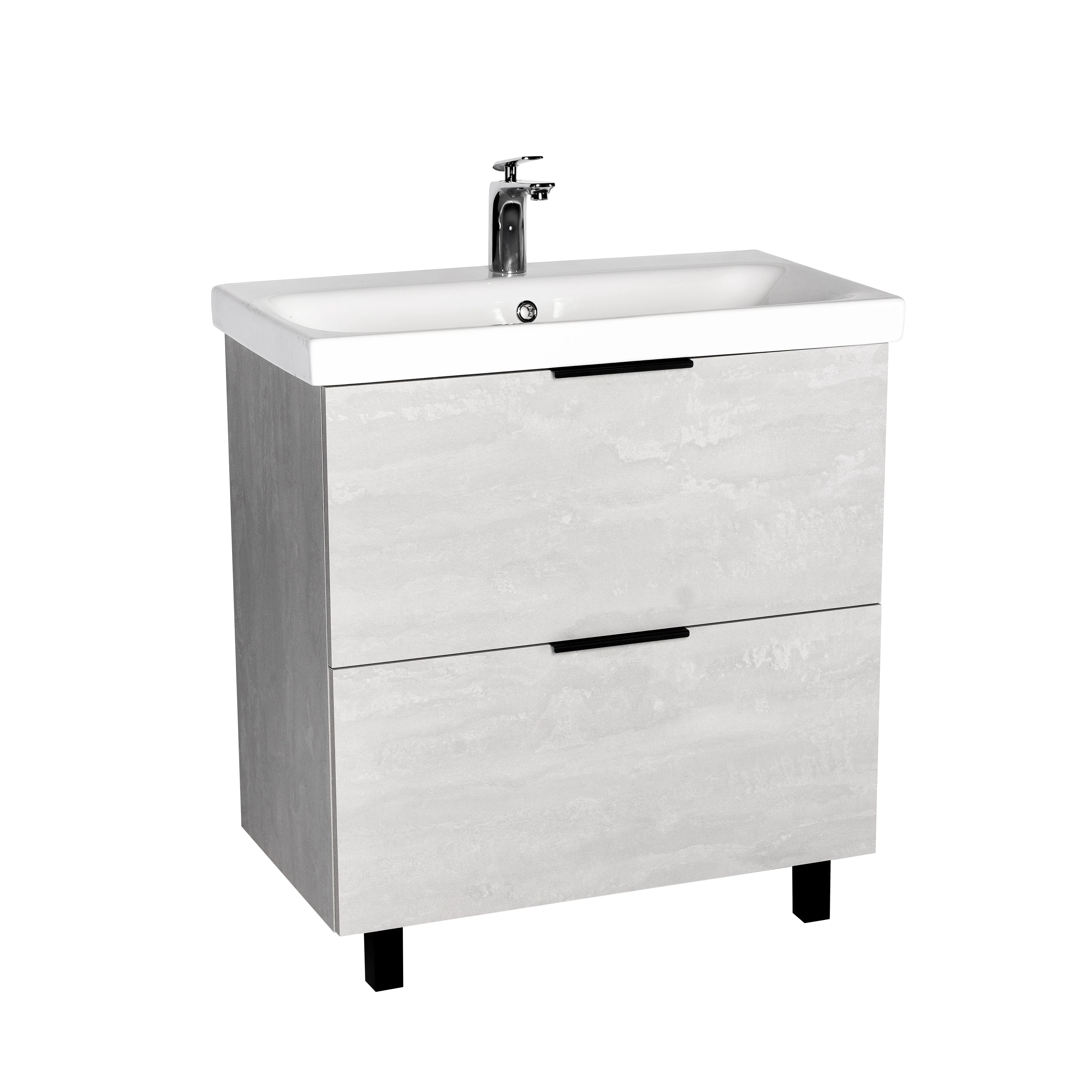 Тумба VIANT "Берлин" MODUO 80 2 ящика цемент 441х766х820 (VBER80MDC-T2Y) - фото 1