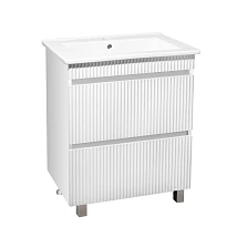 Тумба Runo Модена 65 напольная 2 ящика белая под умывальник 00-00001021 (Оскар 65) (00-00001452)