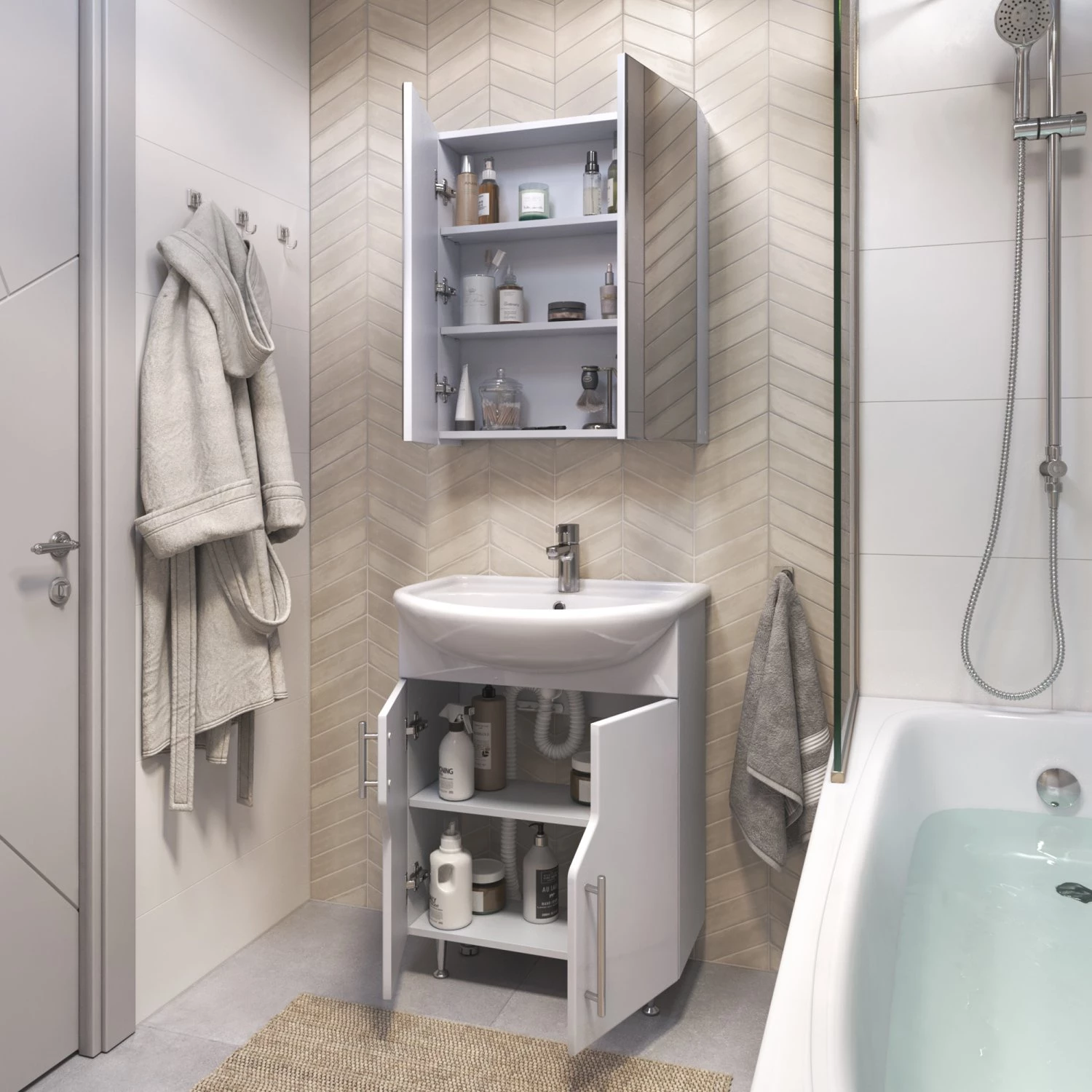 Шкаф VIGO навесной Grand 550 с зеркалом (zsh.GRA.55) - фото 2