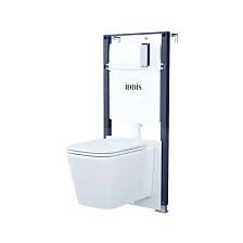 Комплект 3в1: подвесной унитаз, инсталляция и клавиша смыва белая, Basic, IDDIS (BASBI03i73)