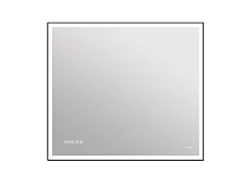 Зеркало Cersanit  LED 011 design 100x80 с подсветкой часы металл. рамка прямоугольное (KN-LU-LED011*
