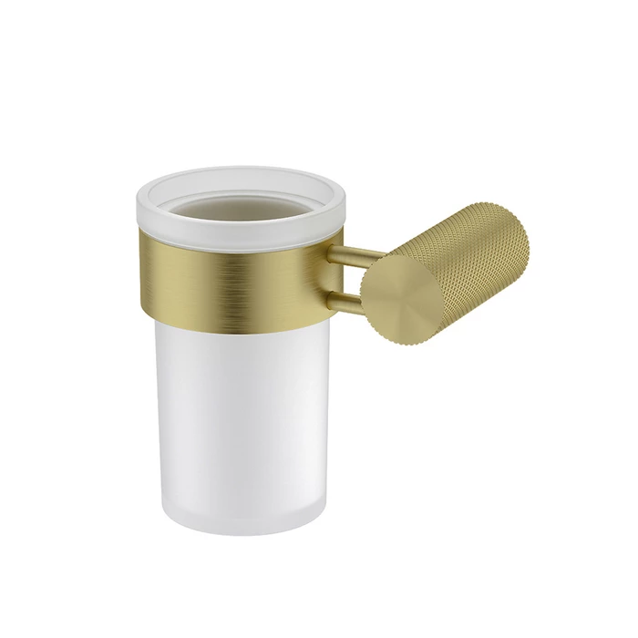 Стакан IDDIS Дюна (Duna) матовое стекло, нержавеющая сталь, золото матовое (DUNMGG1i45) - фото 1