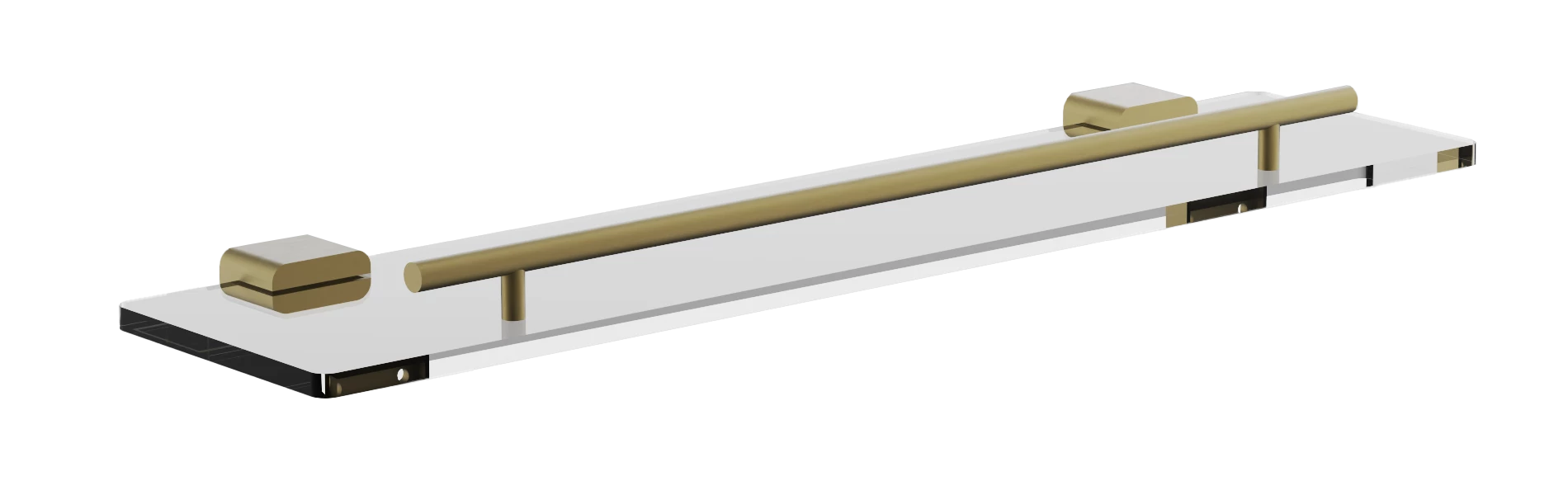 Полка стеклянная BELZ брашированное золото (B90807) Полка стеклянная BELZ брашированное золото (B90807) - фото 1