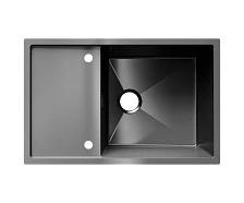 Мойка ULGRAN STEEL 780 Х 500, цвет «черная брашированная сталь» (US 780-002)