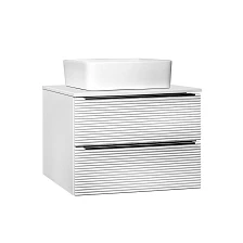 Тумба Runo Орлеан 60 белый матовый белый глянец подвесная под накладной умывальник (00-00004648)