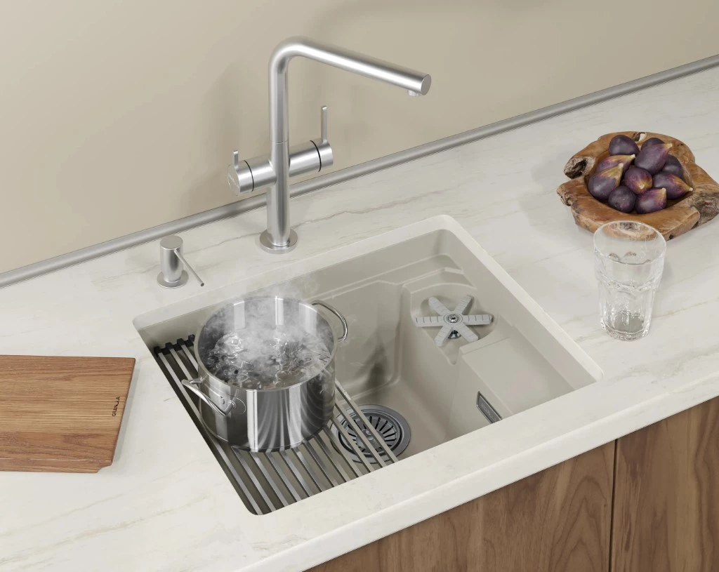 Кухонная мойка GRANULA KITCHEN SPACE RINZER кварц (5505RU, КРЕМАН) - фото 6