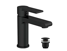 Смеситель для раковины Cersanit BRASKO BLACK однорычажный черный клик клак (63107)