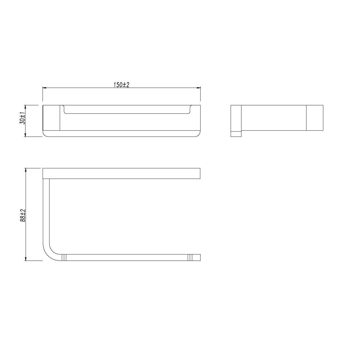 Держатель для туалетной бумаги  Lemark SMOOTH LINE открытый, графит (9726009) - фото 2