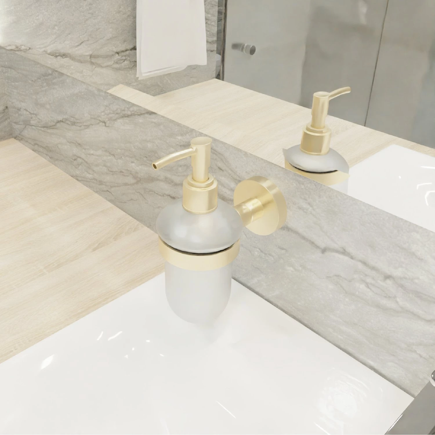 Дозатор жидкого мыла золото-сатин Fixsen Comfort Gold (FX-87012) - фото 1