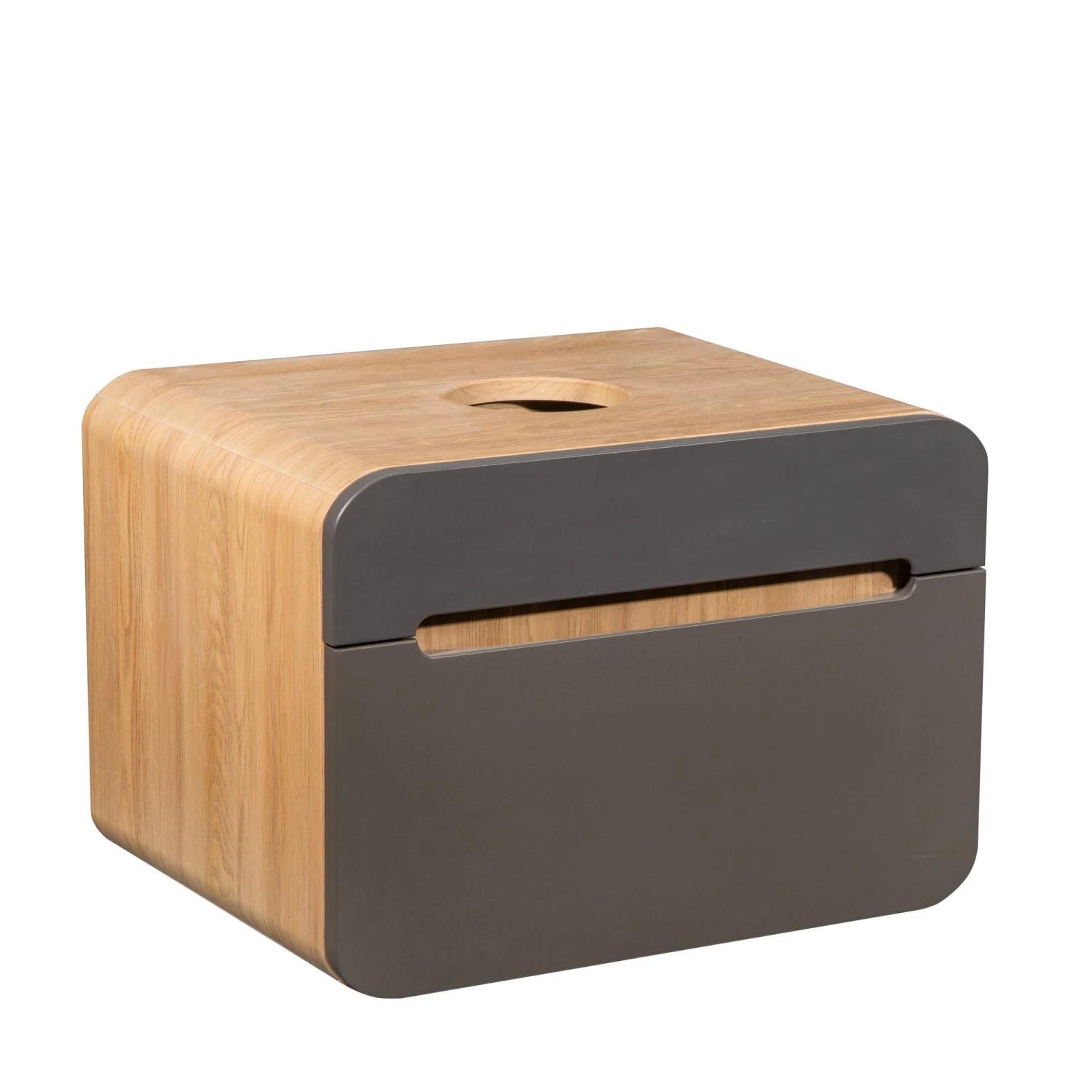 Тумба RUNO Ницца 60 дуб натуральный/графит подвесная под накладной умывальник (00-00002123) - фото 1