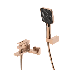 Смеситель для ванны с душем DQ Dortmund короткий излив браш.роз.золото (DA1713233)