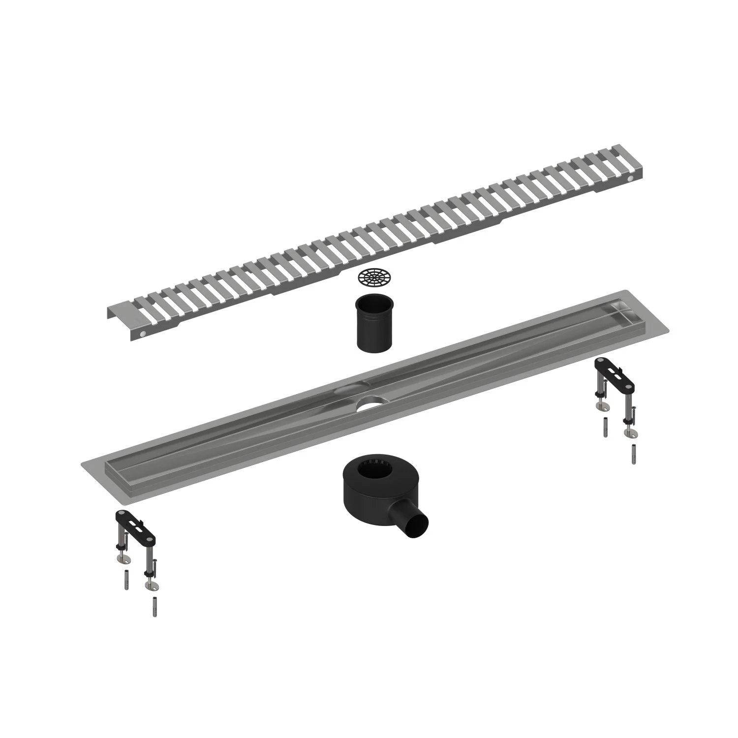 Душевой лоток TIMO Drain System 600  с вставкой "lines", Хром (DS230106/00) - фото 1