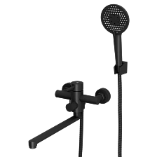 Смеситель для ванны с длинным поворотным изливом RUSH Мелос (Melos) (SUS1101-51Black)