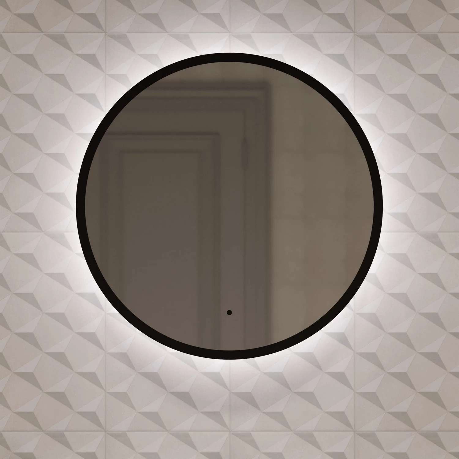 Зеркало MIXLINE "Монако" D600 бесконтактный сенсор, светодиодная подсветка, черная окантовка (553346) - фото 3
